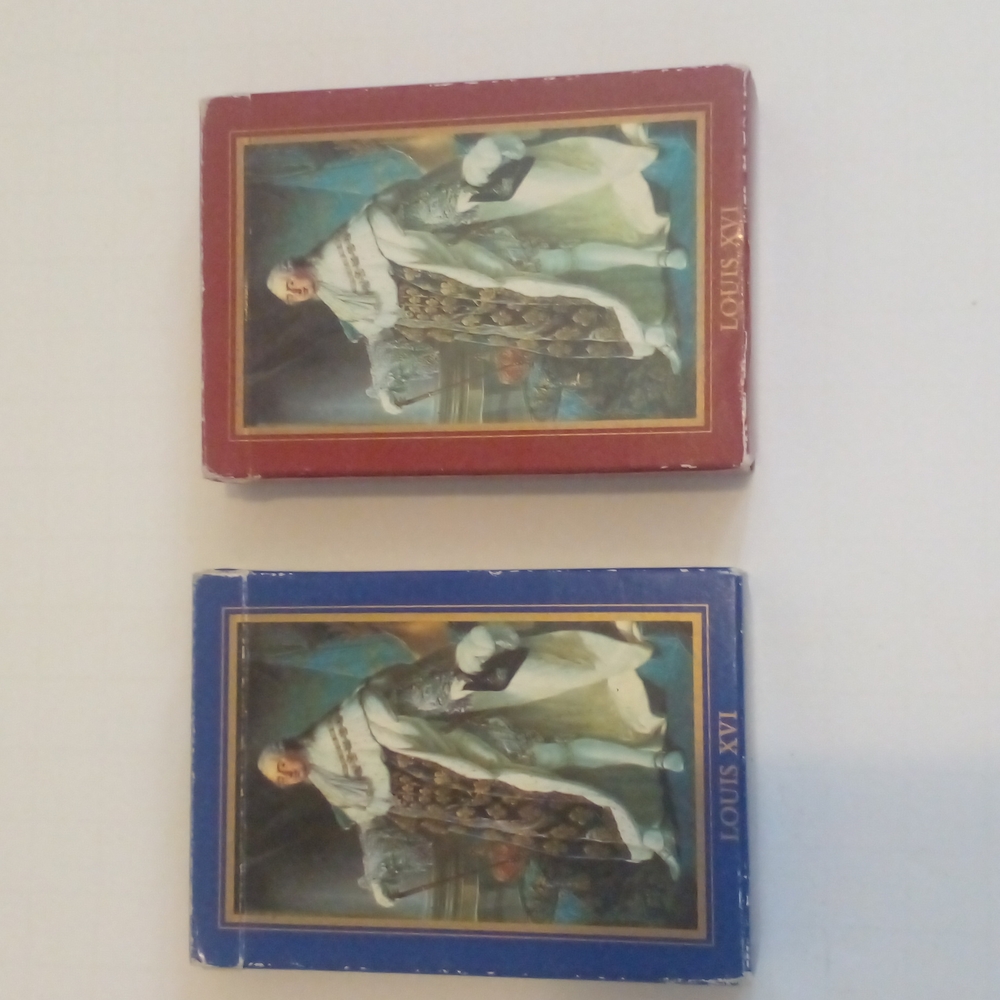 RARE 2 Decks of LOUIS XIV PLAYING CARDS. RED & BLUE. EUC. MADE IN FRANCE